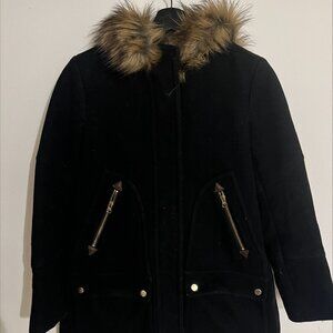 J. Crew Size Wool Coat with detachable fur hoot - Size 4